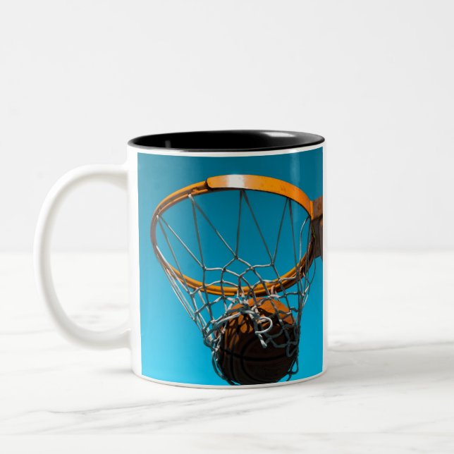 Awesome Basketball Design Two-Tone Coffee Mug (Left)