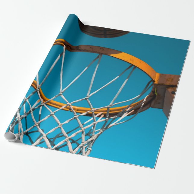 Awesome Basketball Gift Wrapping Paper (Unrolled)