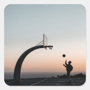 Awesome Basketball Hoop Square Sticker