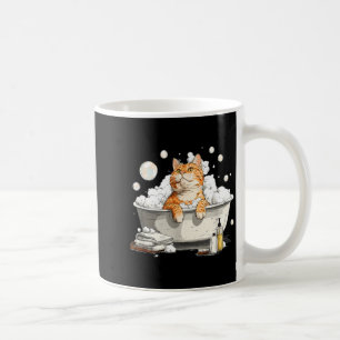 Awesome Bathing Cat with Bath Foam and Bubbles Coffee Mug