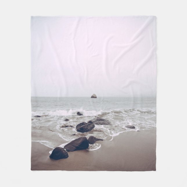 Awesome Beach View Fleece Blanket (Front)