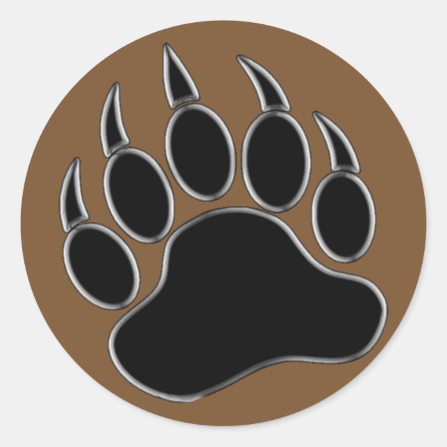 Awesome Bear Paw Classic Round Sticker (Front)