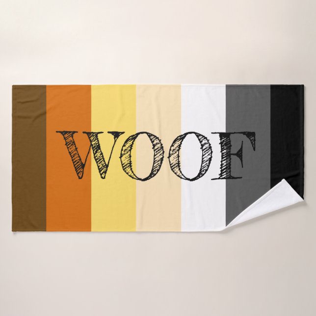 Awesome Bear Pride flag Woof Bath Towel (Bath Towel)