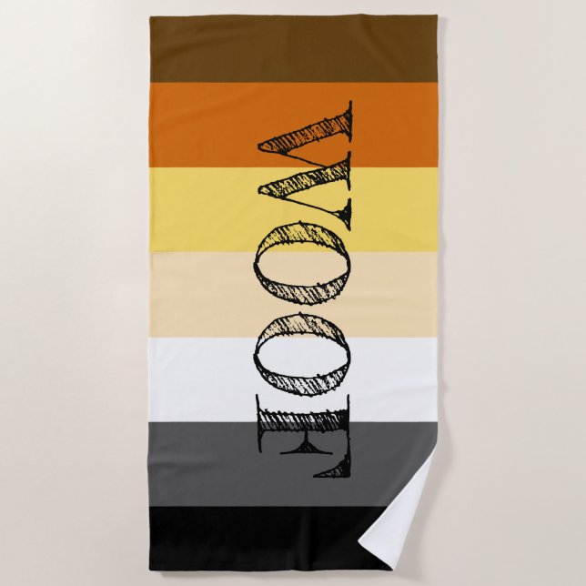 Awesome Bear Pride flag Woof Beach Towel (Front)
