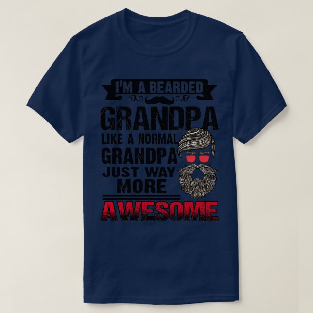 Awesome Bearded Grandpa 6 T-Shirt (Design Front)