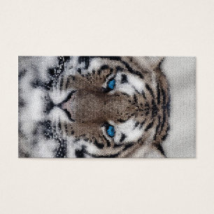 Awesome beautiful tiger blue eyes stained glass