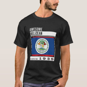 Awesome Belizean Since 1935 Belizean 87th Birthda T-Shirt
