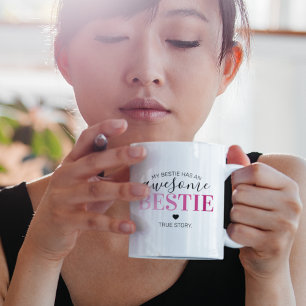 Awesome Bestie Pink Best Friends Coffee Mug