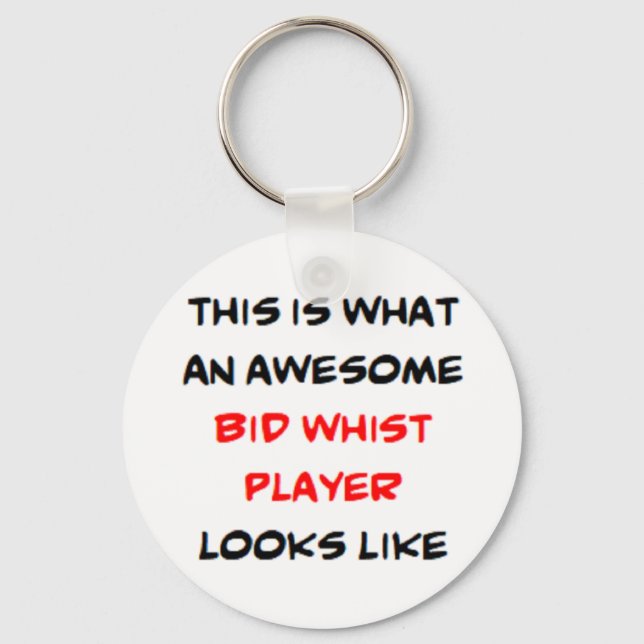 awesome bid whist player coffee mug key ring (Front)