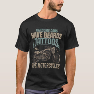 Awesome Biker Dad With Tattoos Motorcycle Father'S T-Shirt