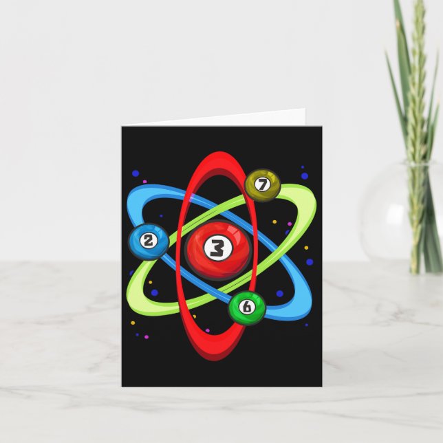 Awesome Billiards Ball Atom Science Pool Player Sc Card (Front)