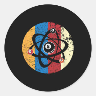 Awesome Billiards Ball Atom Science Pool Player Sc Classic Round Sticker