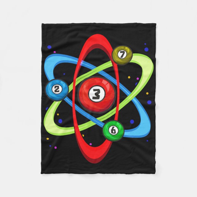 Awesome Billiards Ball Atom Science Pool Player Sc Fleece Blanket (Front)
