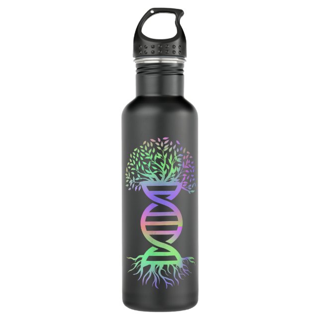 Awesome Biology Colours Shirt DNA Genetics Tree Of 710 Ml Water Bottle (Front)