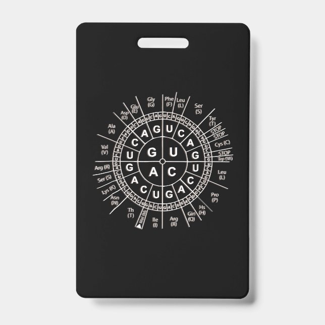 awesome biology genetic code sun  science humour ID badge (Front)