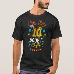 Awesome Birthday Boy  This Boy Is Now 10 Double Di T-Shirt