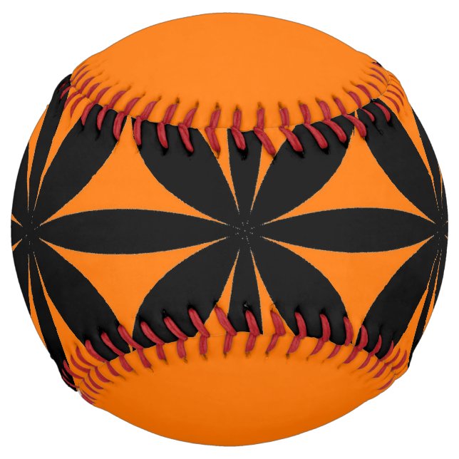 Awesome Black and Orange Modern / Retro Print  Softball (Front)