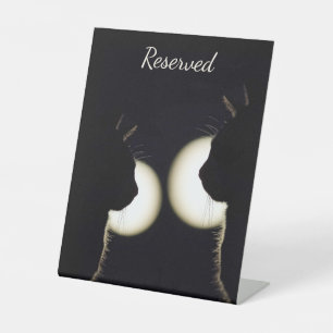 Awesome Black Cat Burglars Spotted Pedestal Sign