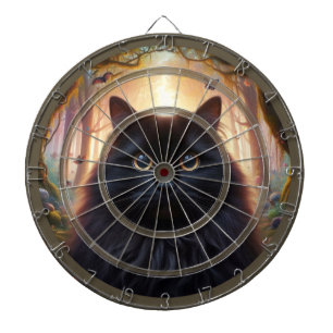 Awesome Black Cat is Watching You Regulation Dartboard
