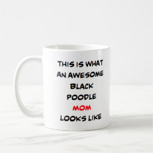 awesome black poodle mum coffee mug
