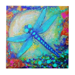 Awesome Blue Dragonfly by Sharles Ceramic Tile