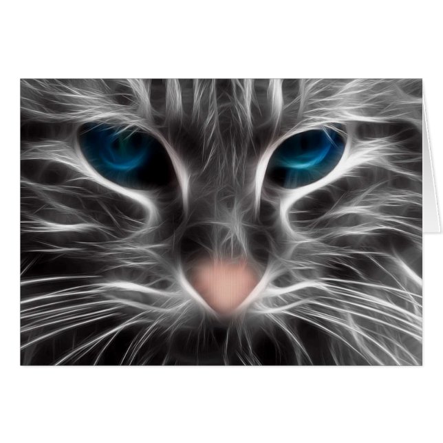 Awesome Blue Eyed Cat Face (Front Horizontal)