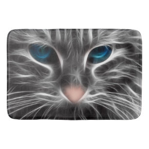 Awesome Blue Eyed Cat Face Bath Mat