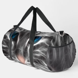 Awesome Blue Eyed Cat Face Duffle Bag