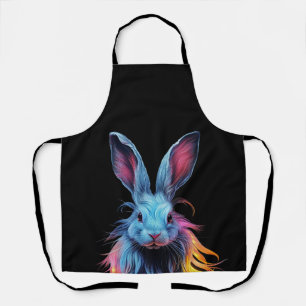 Awesome Blue Rabbit on Fire  Apron