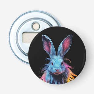 Awesome Blue Rabbit on Fire Bottle Opener