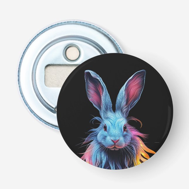 Awesome Blue Rabbit on Fire  Bottle Opener (Front)
