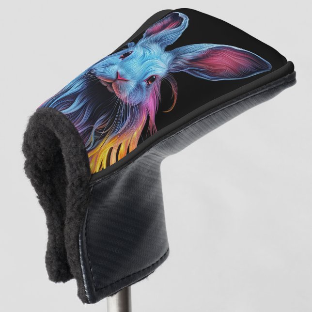 Awesome Blue Rabbit on Fire  Golf Head Cover (3/4 Front)