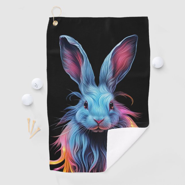 Awesome Blue Rabbit on Fire  Golf Towel (InSitu)