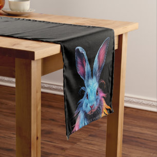 Awesome Blue Rabbit on Fire  Medium Table Runner
