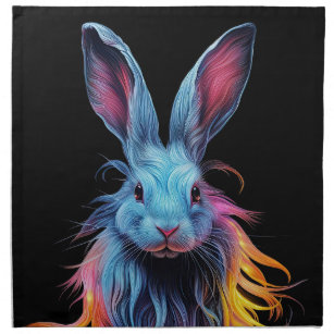 Awesome Blue Rabbit on Fire  Napkin