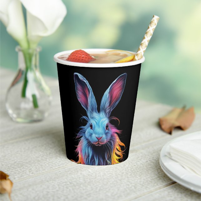Awesome Blue Rabbit on Fire  Paper Cups (Insitu)