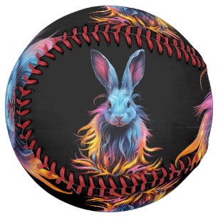 Awesome Blue Rabbit on Fire  Softball