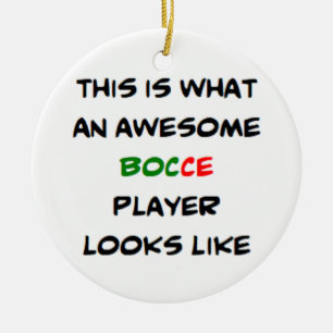 awesome bocce player ceramic ornament