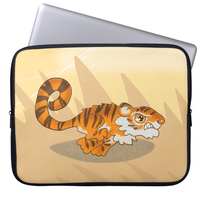 Awesome Bounding Tiger Laptop Sleeve (Front)