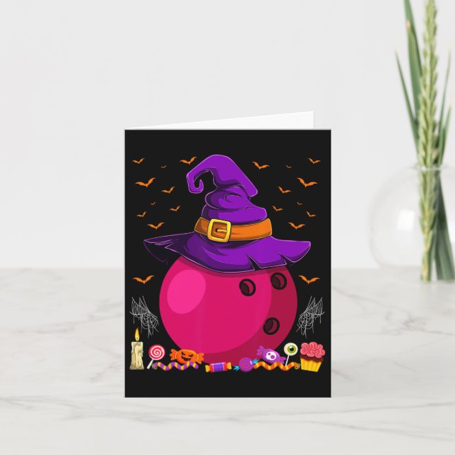 Awesome Bowling Witch Hat Halloween Bowling Player Card (Front)