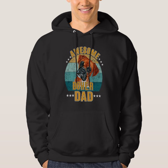 Awesome Boxer Dad Retro Sunset Hoodie (Front)