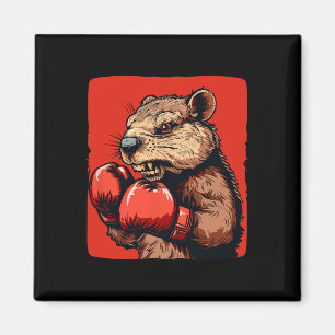 Awesome Boxing Beaver With Gloves For Sports Fans Magnet