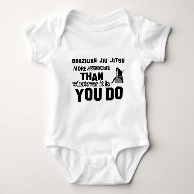 Awesome brazilian jiu jitsu design baby bodysuit (Front)