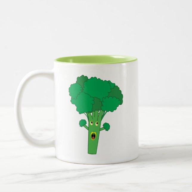 Awesome Broccoli Funny Vegetable Two-Tone Coffee Mug (Left)