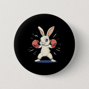 Awesome Bunny With Boxing Gloves For Easter Lovers 6 Cm Round Badge