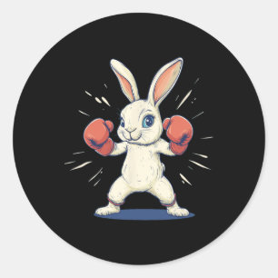Awesome Bunny With Boxing Gloves For Easter Lovers Classic Round Sticker