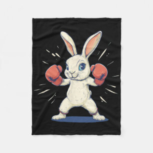 Awesome Bunny With Boxing Gloves For Easter Lovers Fleece Blanket