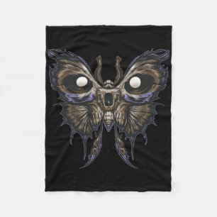 Awesome Butterfly Skull - Spooky Halloween Rock By Fleece Blanket