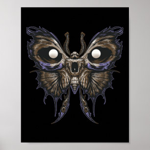 Awesome Butterfly Skull - Spooky Halloween Rock By Poster