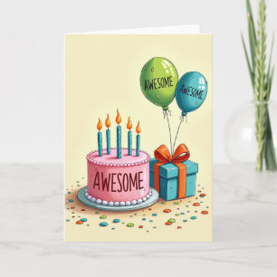 Awesome Cake Birthday Card